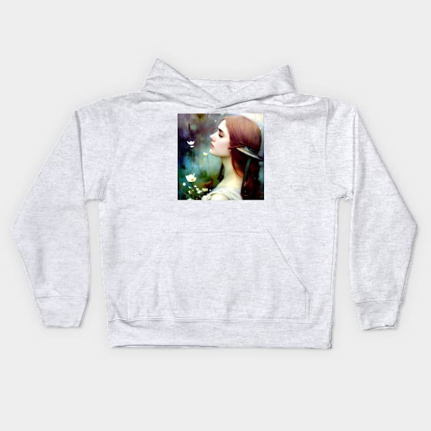 Beautiful Girl 56 Kids Hoodie by EtherMeditation